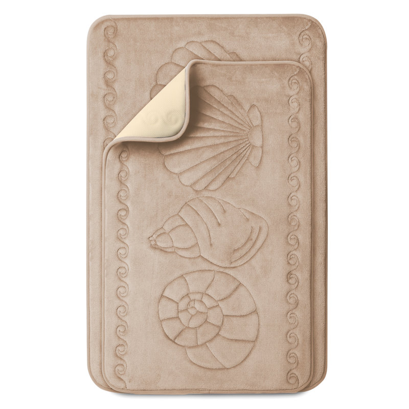 Memory Foam Non-Slip Bath Rug, Taupe, 20" W x 32" L