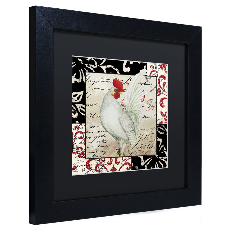 «Europa White Rooster» par Jadaya, impression encadrée, Noir, H 16 po x l 16 po x P 0,5 po