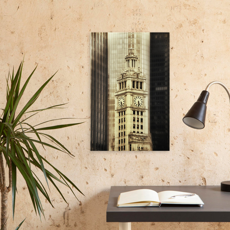 Chicago Wrigley, paysage urbain, photographie, art rétro, H 24 po x l 16 po
