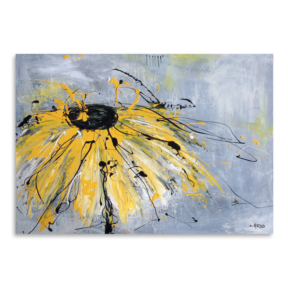 Yellow Flower' Painting Print East Urban Home Size: 11 H x 14 W