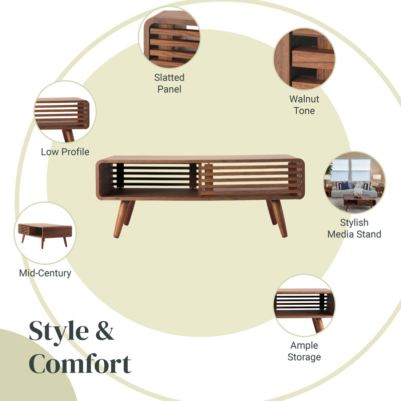 Bria 4 Legs Coffee Table with Storage | Mercury Row®