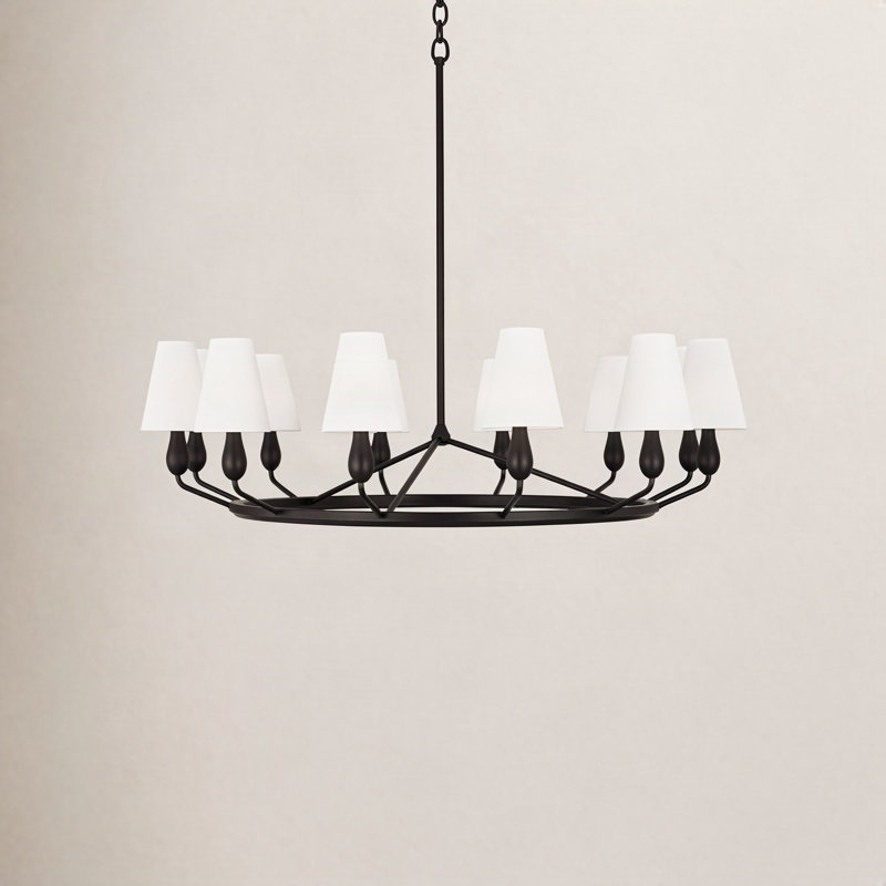Ziba 12 - Light Chandelier, Aged Iron