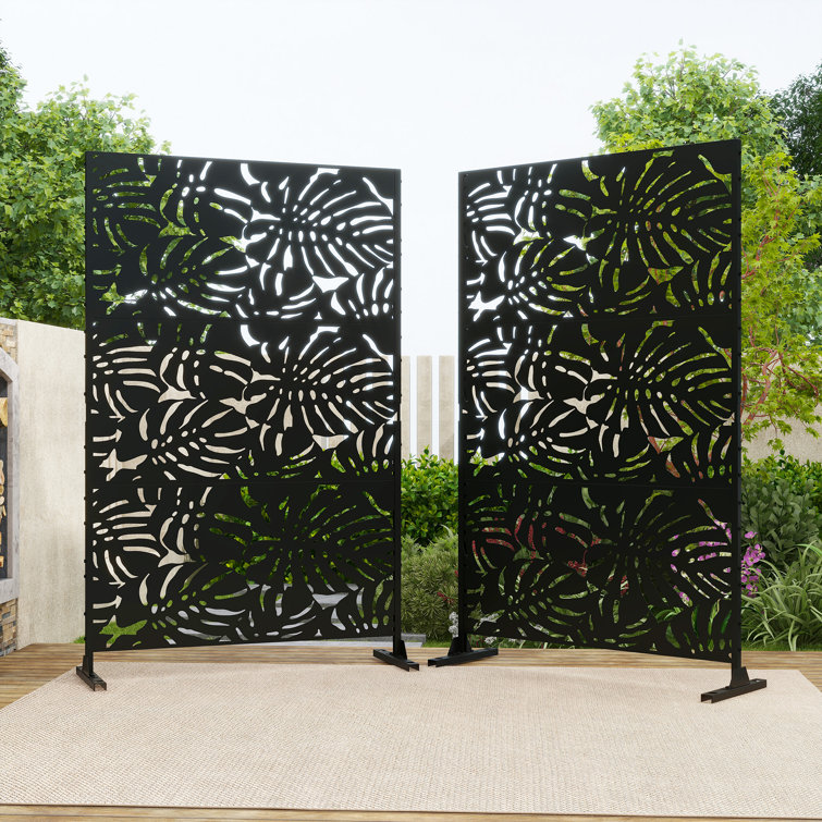 Helary Outdoor Privacy Screen Freestanding with Panels for Patio Fence