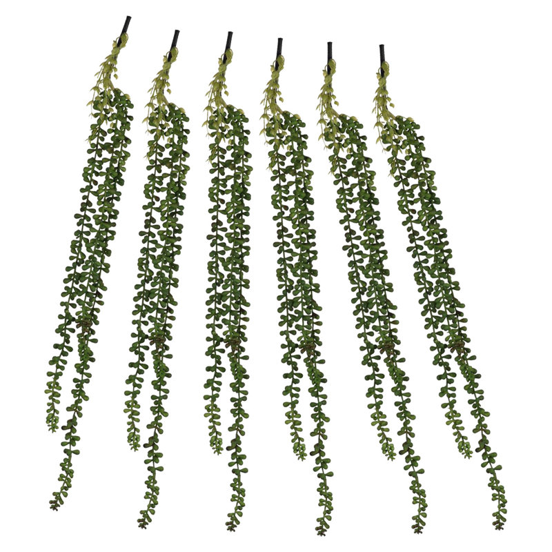 Ensemble de 6 tiges en fausse perle 3 brins, Vert rosé