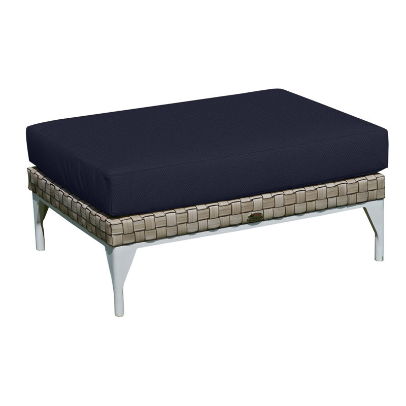 Brafta Outdoor Ottoman, Canvas Navy Sunbrella® Canvas