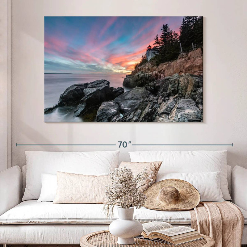 Gillard Bass Harbor Head Lighthouse Dusk, 34" H x 51" W