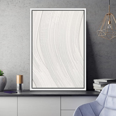 Geometric Line " Gray & White Paint Stroke Collage Abstract Shapes Minimalism Contemporary Nordic Wall Decor "