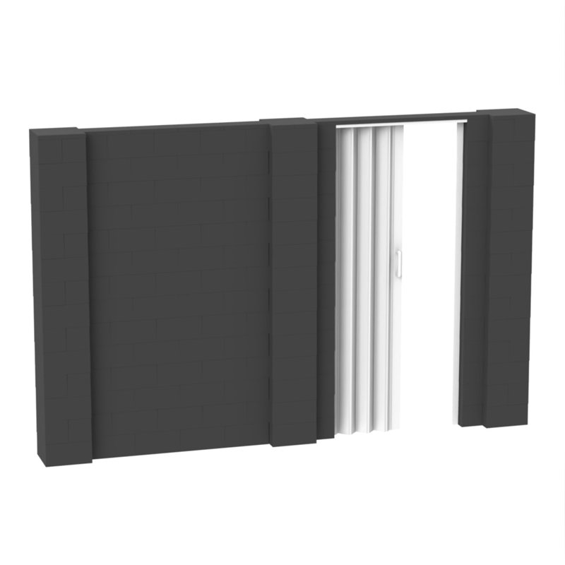 Ensemble mural bloc géant, Gris foncé, 132"