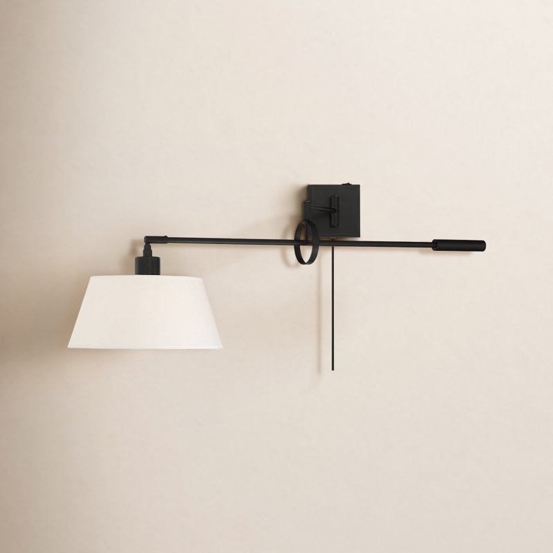 Applique murale réglable 1 lumière Judd en noir mat, Noir, Blanc
