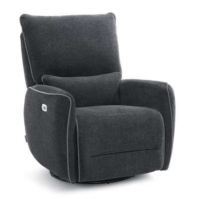 Mcombo Power Swivel Glider Recliner Chair, Electric Rocker Recliner Chairs With USB Charging Ports For Living Room And Nursery, Fabric -  6160-6922GY