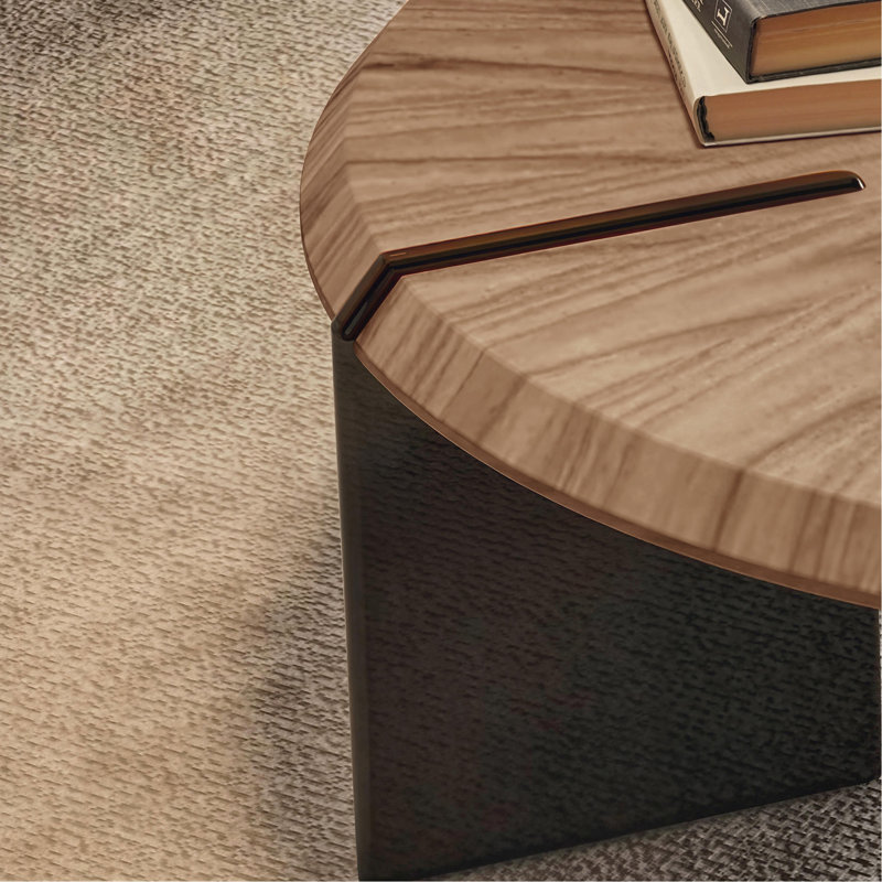Light luxury walnut-coloured coffee table