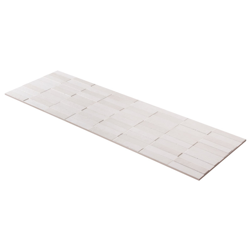 Devi 16x48 Matte Textured Ceramic Tile, Devi Linen White