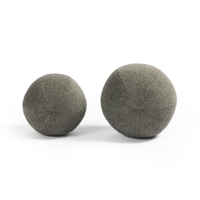Balle Outdoor Pillow-Set of 2-12" diam, 10" diam, Leto Forest