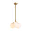 Luminaire suspendu 3 lumières en verre opale moderne