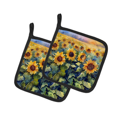 Caroline's Treasures Floral Polyester Potholder Set