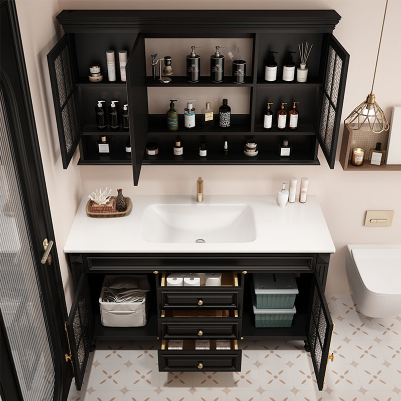 French retro light luxury bathroom cabinet
