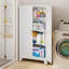 Armoire de rangement 61 po en métal pour bureau à domicile avec portes et 3 tablettes réglables-1222614706