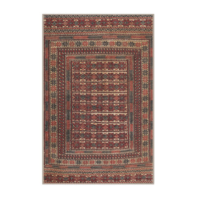Tapis oriental vert / rouge