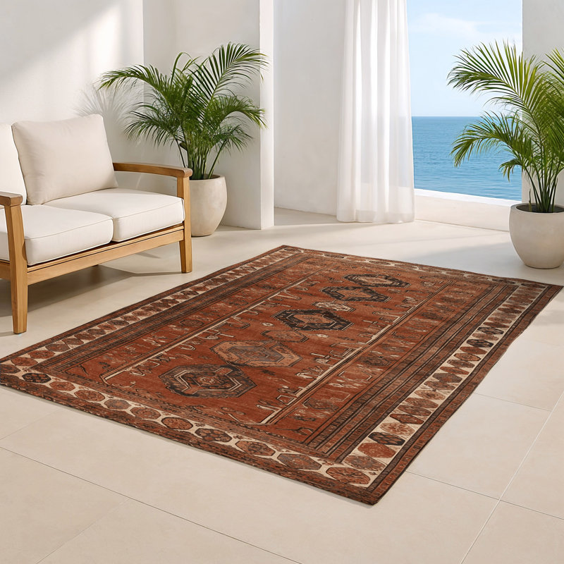 Tapis turc intérieur et extérieur brun, Rectangulaire 2 pi x 3 pi