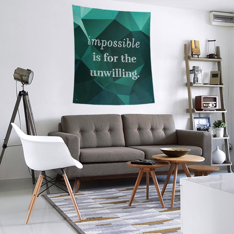 Tapisserie quote-en polyester en faux gemme, H 80 po x l 68 po, Émeraude