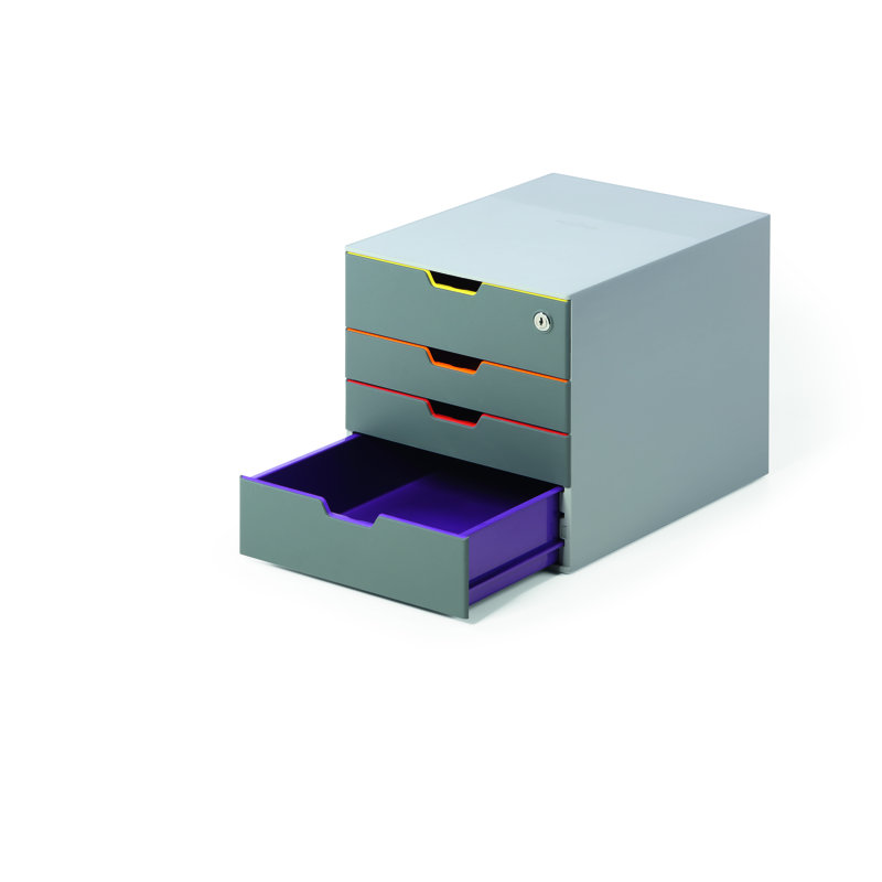 Durable VARICOLOR SAFE 4 Drawer Lockable GDPR Color Coded Desktop Storage | Letter Size+