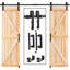 Ensemble de quincaillerie pour porte de grange coulissante double 8 pi 8 po, poulie J de base, coulisse doucement en douceur et installation facile-130699893