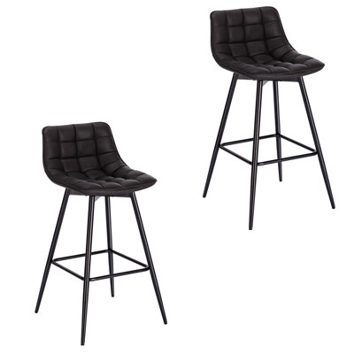 Upholstered Counter Stool with Metal Frame