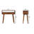 Curved Chestnut Console Table, 2-Drawers, 1 Open-Storage, Brown-1704167607