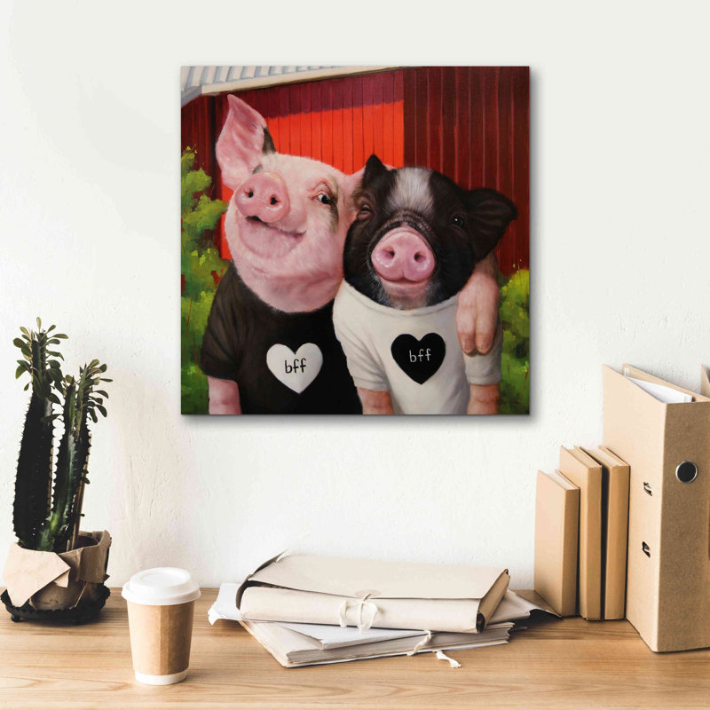 BFF par Lucia Heffernan - reproduction d'art sur toile tendue, H 18 po x l 18 po x P 0,75 po
