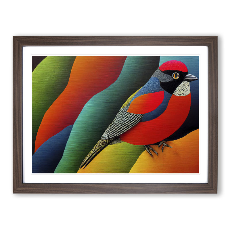 Irresistible Bird - Framed Print, 46cm H x 64cm W x 2cm D, Walnut
