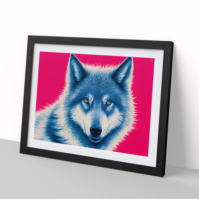 Modern Wolf - Framed Print, Black Framed, 25cm H x 34cm W x 2cm D
