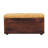 Tan Leather Storage Trunk Bench
