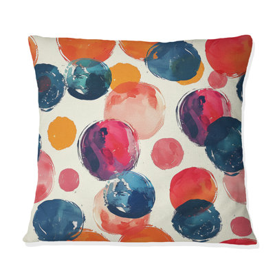 Green Modern Poka Dot Print I - Modern Throw Pillow