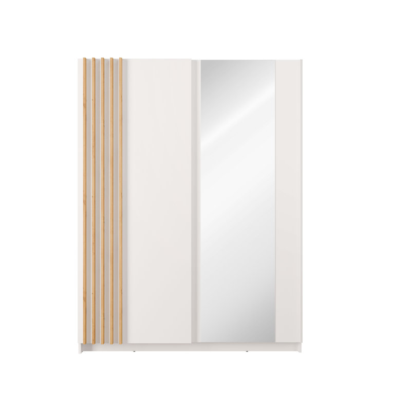 Laminate Wardrobe, White/Natural, 198.5cm H x 200.6cm W x 62cm D
