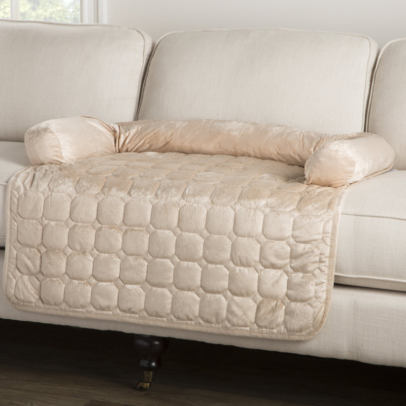 Delilah PETMAKER Couch Cover for Dogs - Pet Furniture Protector with Memory Foam Neck Bolster, Quilted Fabric, and Water-Resistant Base Layer