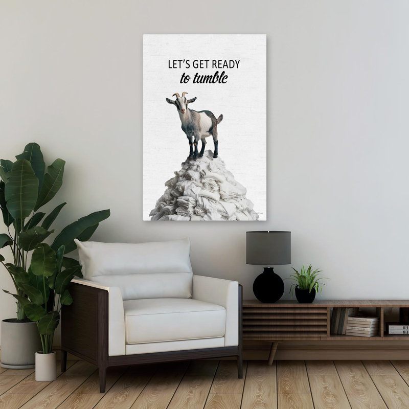 Let's Get Ready To Tumble Goad - Art contemporain de chèvre, H 24 po x l 36 po