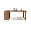 Bureau rectangulaire en bois massif à 3 tiroirs Chestnut-109264365-109264367
