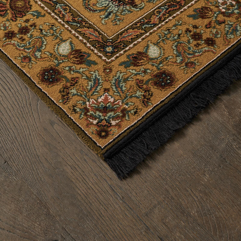 Artemis Oriental Area Rug in Gold/Green/Brown