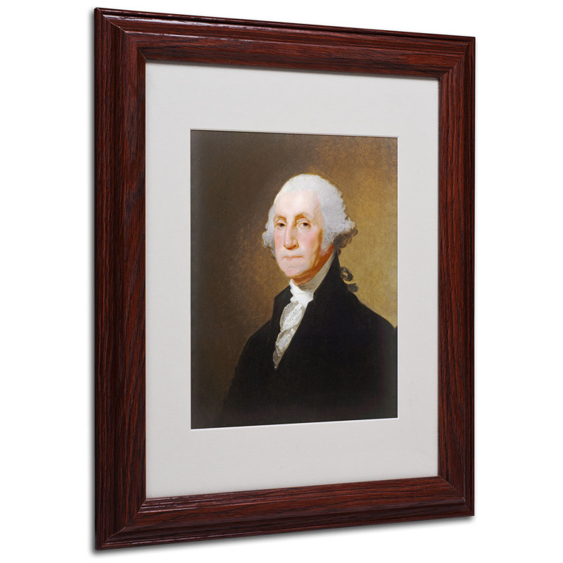 « george washington 1821 », reproduction d’art sur toile encadrée, H 14 po x l 11 po x P 0,5 po, Brun