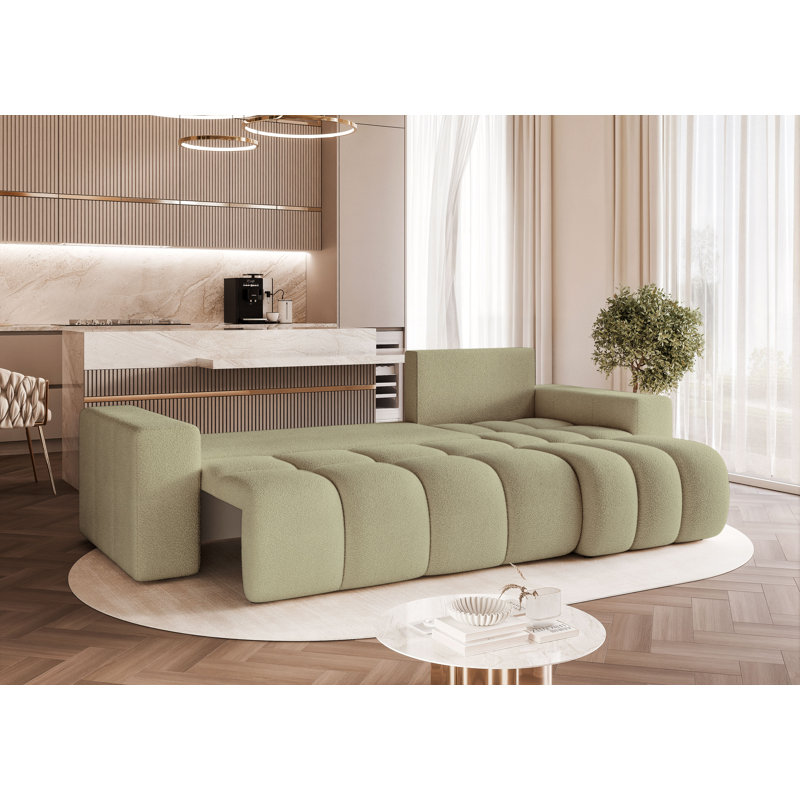 3 Seater Sofa Bed, Right Hand Facing, Green