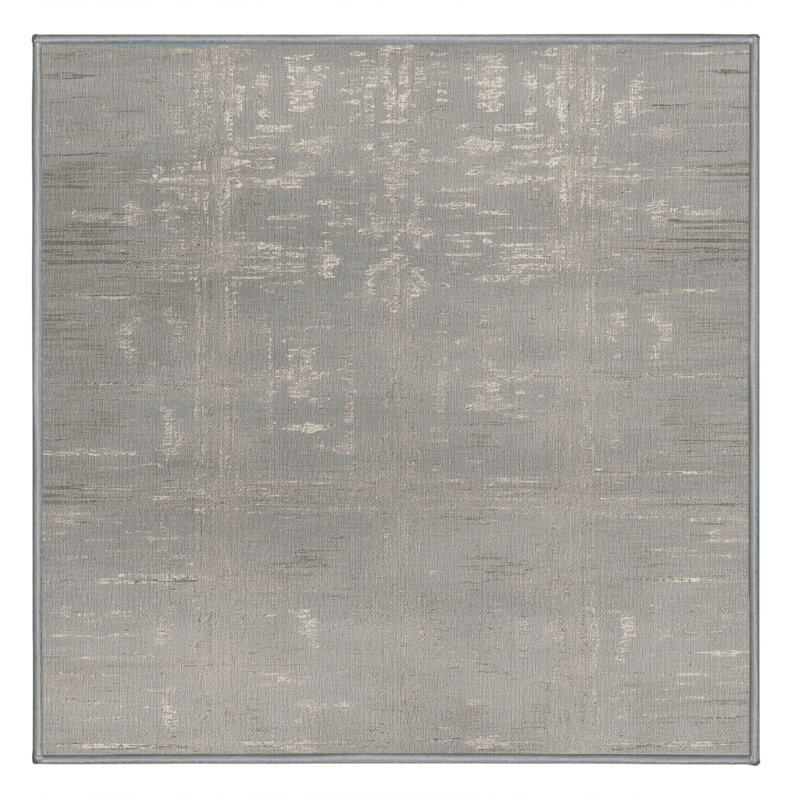 Tapis abstrait gris lavable à la machine, Carré 4 pi