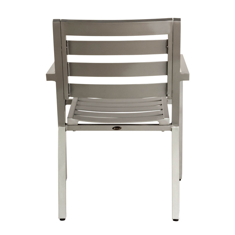 Palm Coast Slat Outdoor Dining Armchair, Matte White