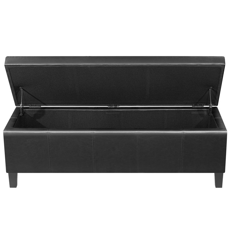 Repose-pieds avec rangement 51 po, 50,6 po x 15,9 po x 17,7 po, Noir