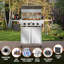 Barbecue au propane de 32 000 BTU à 4 brûleurs, barbecue en acier inoxydable avec allumage par impulsion et roulettes verrouillables