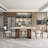Modern 63" Stone Top Dining Table, Scratch & Heat-resistant Stone Top With Hollow-out Design Base, For 6 People