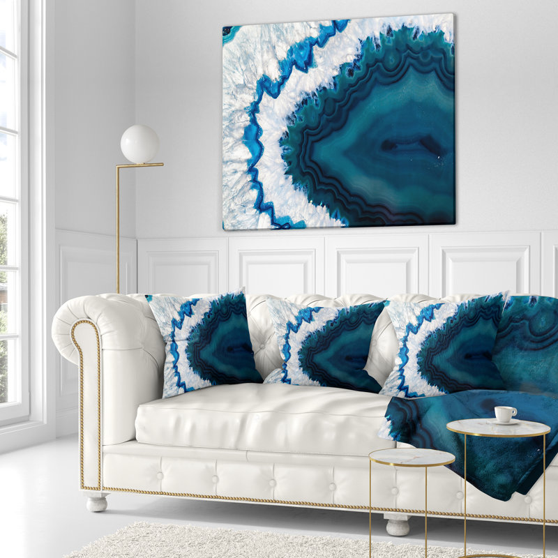 Blue Brazilian Geode - Abstract Printed Pillow, 18" x 18", Throw Pillow