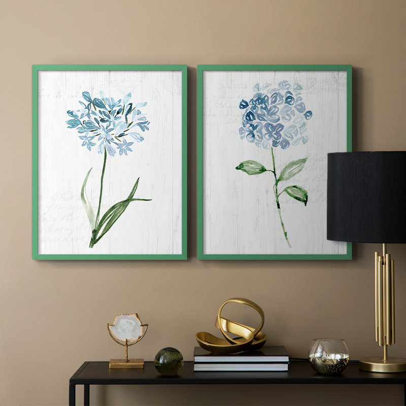 «Garden Botanical I-Premium», reproduction encadrée prête à accrocher - aucun clou requis - aucun clou requis, Gris