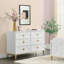Commode 6 tiroirs Lomita en blanc et or