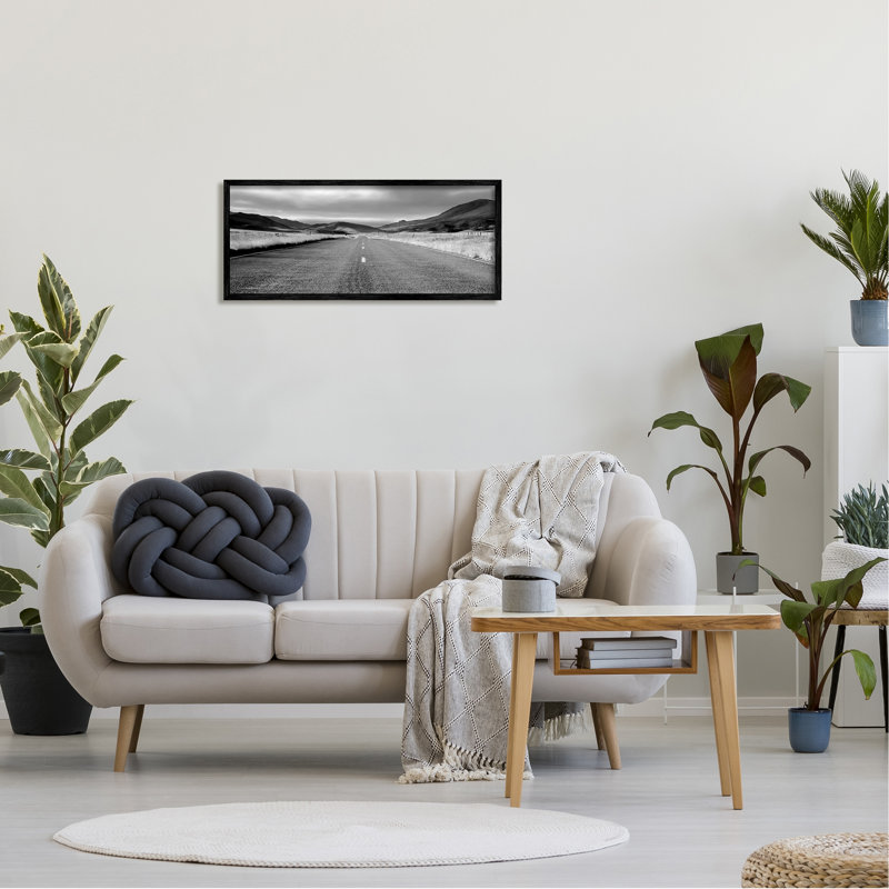 Stupell Industries, route de campagne, art giclée par Steve Toole, H 13 po x l 30 po x P 1,5 po, Giclée encadrée noir minuit