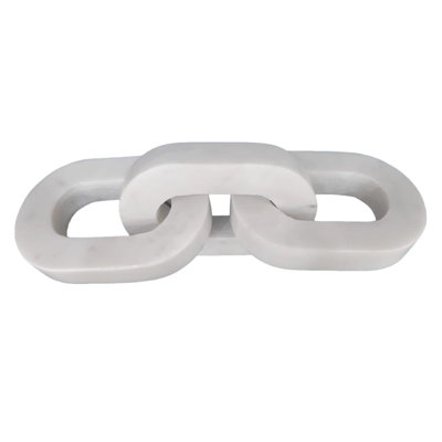 Marble 3 Link Cornered Oval Chain - White